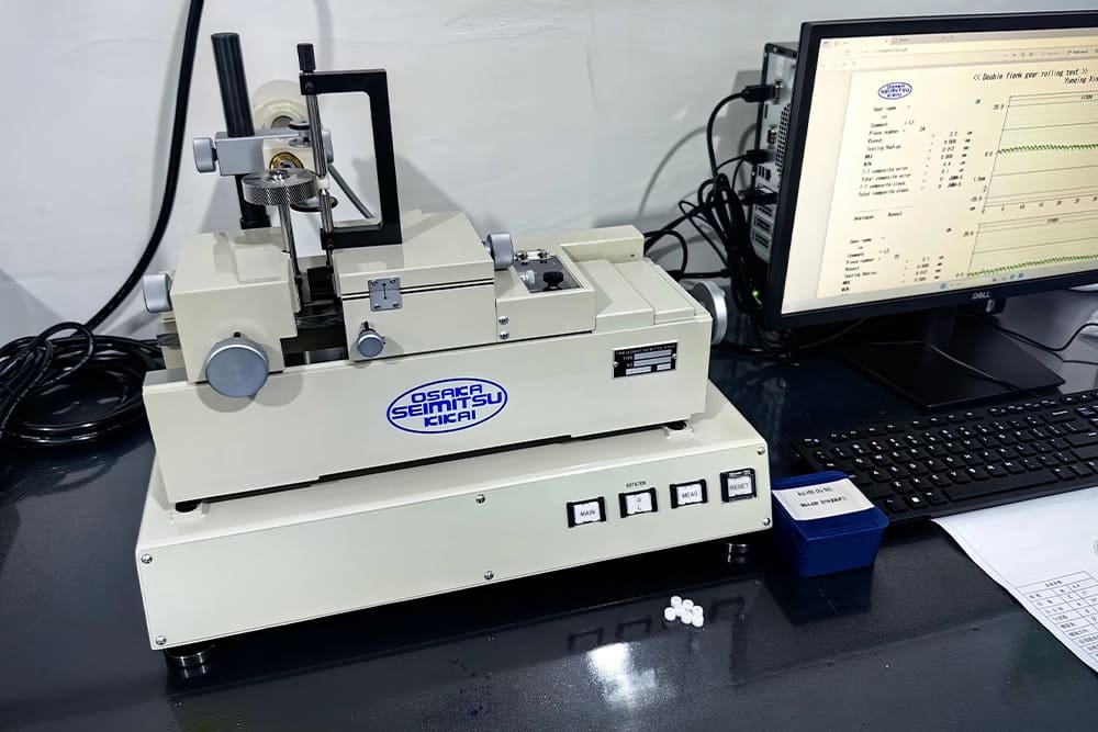 Mold workshop with workbenches and tooling equipment for plastic gear injection mold maintenance and assembly