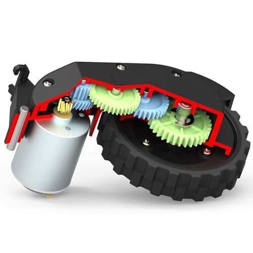 Robot vacuum cleaner plastic gear box assembly with motor and drive wheel